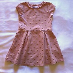 Epic Threads Pink Dress with Gold Glitter Polka Dots